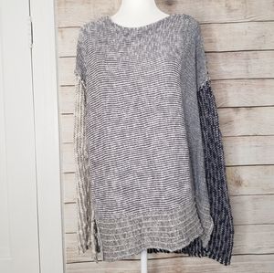 Soft Surroundings navy blue & white cozy sweater